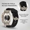 Pulseira de Silicone Premium com Conector de Aço Inoxidável, Compatível com IWatch 11 10 9 8 7 6 5 4 3 2 1 SE Ultra 1 e Ultra 2, Ultra 3 44mm, 45mm, 46mm, 49mm