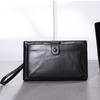 Bolso de mano informal de negocios transfronterizo 2023, bolso de mano de alta gama de gran capacidad para hombre, bolso de cuero genuino con cierre tipo sobre.