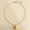 Colar de Frutas Doce e Energético para Menina, Pingente de Frutas Esmaltado, Vários Estilos Disponíveis: Durian, Limão, Morango, Acessório Versátil