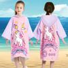 Bata de baño de secado rápido con cremallera para niños, niñas, estudiantes, toalla absorbente para nadar, capa, playa, orilla del mar, bata de baño con capucha