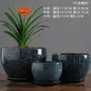 Vaso de Flor Atacado Cerâmica Doméstico Grande com Bandeja Cerâmica Grossa Criativo Personalizado Pothos Simples Suculenta Vaso de Flor Pequeno
