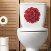 Novo Grupo de Flores Rosa Pintadas Fun-M541 Banheiro Vaso Sanitário Decoração de Vaso Sanitário Embelezamento Adesivo de Parede Atacado Transfronteiriço