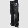 Pantalones Rectos de Mezclilla Nuevos para Hombre Transfronterizos Moda Callejera Europea y Americana Ins Populares Pantalones Rectos de Mezclilla Elásticos Bordados