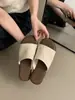Primer Encuentro con las Nuevas Zapatillas de Lino de Temporada para Mujer, Calzado de Verano para Exteriores, Estilo Coreano Retro Casual de Hada Sandalias Planas de Playa