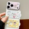 Funda de cerámica linda y elegante con diseño de elefante de dibujos animados para Apple 17P/17PM/18P/18PM con protector de lente integrado de cobertura total de alta definición
