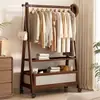Perchero de pie, tendedero de bambú para dormitorio, perchero simple para el hogar, colgador de ropa, estante de almacenamiento