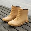 Botas de lluvia de moda para hombre, de media pantorrilla, impermeables, antideslizantes, zapatos de agua, para exteriores, pesca, lavado de autos, zapatos de goma, con forro polar, cálidas, botas de lluvia, venta al por mayor