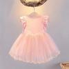 Vestido de Niña Frozen, Vestido de Verano para Niña Elsa, Vestido de Princesa de Manga Corta para Bebé Niña, Moderno y de Alta Gama