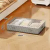 Bolsa de almacenamiento para libros viejos, caja de almacenamiento doméstica para debajo de la cama, caja de almacenamiento plana tipo cajón con ruedas para libros, ropa y edredones