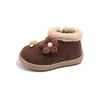 Sapatos de Algodão para Menininha com Acabamento em Lã de Cordeiro Botas Curtas de Princesa para Bebê Novo Estilo Inverno 2025 Botas de Algodão Quentes Antiderrapantes para Meninas e Crianças Pequenas