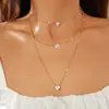 XP17 Collar Apilado Multicapa Personalizado Más Vendido Collar Transfronterizo Europeo y Americano Cadena de Clavícula con Colgante Duro Pequeño para Mujer neckl
