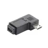 Adaptador macho a hembra Micro USB, cabezal de extensión V8, Micro USB Revolution Mini 5P, adaptador de ángulo lateral hembra