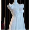 Lencería Sexy con un Estilo Puro y Atractivo, Fruncida y Transparente, Vestido Camisón Sexy de Malla con Volantes para Mujer, Camisón Atrevido para Bustos Pequeños