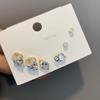 Pendientes de una semana de pequeño lujo de alta gama, juego de seis piezas con aguja de plata S925, combinación con pendientes pequeños para mujer