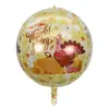 Globos de Acción de Gracias del Bosque Transfronterizo Piñas Calabazas Hojas de Arce Papel de Aluminio Fondo de Otoño Decoración Globos Decorativos al por Mayor