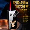 Celebridad Cibernética Rockero Cortavientos Inflable Encendedor Cinturón de Metal Cuerpo en Relief Encendedor de Cigarrillos Encendedor Regalo para Hombres
