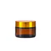 Frasco de crema de vidrio marrón 5g frasco cosmético recargable, frasco de muestra para crema facial a prueba de luz, frasco para ungüentos, frasco de crema para ojos marrón