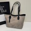 Bolsa Tote de Ombro Grande Capacidade com Textura Vintage para Mulheres, Nova Moda Coreana 2026 Cor Color-Blocking Alça Única Bolsa para o Dia a Dia Tendência