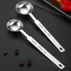 Venta directa de fábrica juego de cucharas medidoras de acero inoxidable 304, cuchara medidora para condimentos y café, herramienta para hornear con escala, leche en polvo
