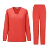 Conjunto de Uniforme de Trabalho de Manga Longa com Decote em V para Médico e Enfermeiro, Scrubs Personalizáveis com Logo, Uniforme Hospitalar para Mulheres