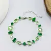 Pulsera de Zirconia Ovalada Estilo Shi, Pulsera de Cristal Radiante Esmeralda, Joyería Exquisita de Lujo Ligero de Alta Gama