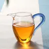 Taza de Feria de Vidrio al por Mayor Resistente al Calor Alto Boro Silicato Pingüino Divisor de Té Temperatura Alta Mango de Color Té Kung Fu Taza de Feria Marina