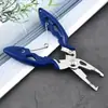 Pinzas para señuelos de acero inoxidable, tijeras de pesca multifuncionales, cortador de sedal de pesca, pinzas de pesca de punta curva, agarrador de peces, herramienta para quitar anzuelos