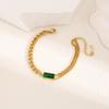 Acero de Titanio Moda Europea y Americana Estilo ins Diseño Nicho Sentido Esmeralda Elegante Pulsera Personalidad Simple Joyería de Mano para Mujer