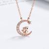 Collar con colgante de estrella de toro del zodíaco en plata de ley 925, cadena de clavícula de oro rosa con colgante de marea nacional y joyas.