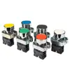 Botón Chint Np2 Xb2 Metal Cabeza Plana Paro de Emergencia con Luz, Perilla de Rearme Automático, Bloqueo de Arranque, Instalación con Tornillo 22mm