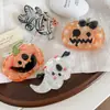 Presilha de Garra de Acetato Cartoon Divertida de Halloween Abóbora Fantasma Múmia Padrões Fofos Padrão Rachado de Gelo Textura Translúcida