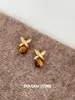 Pendientes de Perla Cruzados Ins Pendientes de Alta Gama Pendientes de Lujo Accesible Pendientes de Aguja de Plata 925 Elegantes Simples Venta al por Mayor Otoño e Invierno