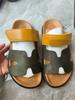 Chinelos Birkenstock para Mulheres, Novo Estilo Outono e Inverno, Color-Blocked, Casuais, Versáteis, Sola Grossa, Chinelos de Praia com Velcro
