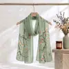 Lenço de Seda Georgette Leve 50*160 Lenço Longo Estampado Adequado para Todas as Estações Toque de Luxo Lenço de Gaze Lenço Decorativo de Seda