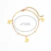 Tobillera de acero inoxidable con corazón bañado en oro de 18k, superventas transfronteriza, moderna y chic, con un toque de lujo discreto, de Dongguan titanium steel jewelry