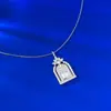 Cadena para Clavícula Mu Jing Jewelry Transmisión en Vivo del Nuevo Collar Castillo Puerta de la Felicidad de Plata S925, una Cadena Versátil y Elegante con un Toque de Alta Gama