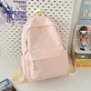 2026 Nueva Moda Casual Mochila Escolar Estilo Coreano Color Sólido Fresco Mochila para Estudiantes de Secundaria y Universidad Mochila de Campus para Mujeres