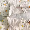 Calcinhas femininas de algodão puro com forro de algodão, estilo estudante, laço, estampa floral pequena, calcinhas triângulo sexy brancas de cintura média respiráveis