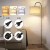 Lámpara de Piso LED Transfronteriza con un Toque de Alta Gama para Sala de Estar y Dormitorio, Pantalla de Tela, Lámpara de Mesa de Pie, Lámpara de Piso de Atmósfera RGB Simple para Mesita de Noche