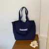 Bolso Casual con Estampado de Letras para Mujer 2026 Nuevo Estilo Bolso Tote Gran Capacidad Bolso de Hombro Bolso de Mano para Instagram Bolso de Tela Bolso para Libros