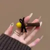 Pinza para el pelo con lazo de pompón de flor suave 2025 Clip para el pelo de Otoño e Invierno para cabello roto y flequillo, Pinza lateral coreana, Pasador