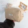Nova Estojo de Lápis de Veludo Liso, Bolsa de Papelaria Estudantil de Aparência Sofisticada e Simples, Bolsa Portátil de Grande Capacidade, Bolsa de Maquiagem