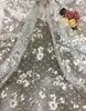 Nuevo Tejido de Encaje Bordado de Seda de Leche Soluble en Agua Tela Malla de Puntos Bordado de Flor de Ciruelo Fondo Blanco Otro Color Tejido
