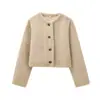 Para Exportación Transfronteriza Spot 2025 Chaqueta Corta Estilo Europeo y Americano para Mujer Otoño Nuevo Efecto Piel Sintética