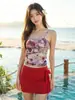 Bikini de Dos Piezas con Estampado de Graffiti de Moda para Niña Linda, Favorecedor Blanco sin Tirantes Sexy Atrevida para Piernas Largas Pecho Pequeño Traje de Baño para Resort Aguas Termales
