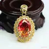 Ai Yu Estilo Francés Vintage Colgante de Vidrio Rojo Collar Imitación Rubí Amazon Live Wholesale S5022107