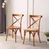 Silla de Comedor de Madera Maciza Estilo Nórdico Americano Silla con Respaldo de Ratán Retro Mesa y Sillas Sencillas para Boda en Casa