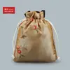 10Yjgz Bolsa Redondeada de Frutas con Cordón Bordada Bolsa para Joyería Bolsa para Juguetes Bolsa de Nogal Bolsa para Cuentas Budistas Leidezhu