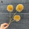 Flores de Nochevieja, Flores Artificiales Doradas, Eucalipto Dorado, Hortensia, Abanico Dorado, Hojas de Ginkgo, Cubo de la Fortuna, Arreglo Floral, Hojas, Flores de Plástico