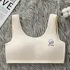 Ropa interior para estudiantes mujeres, niñas y aquellas en su etapa de desarrollo; sujetadores de algodón para estudiantes de secundaria y preparatoria; Sujetadores deportivos estilo coreano que previenen abultamientos; camisolas finas sin costuras